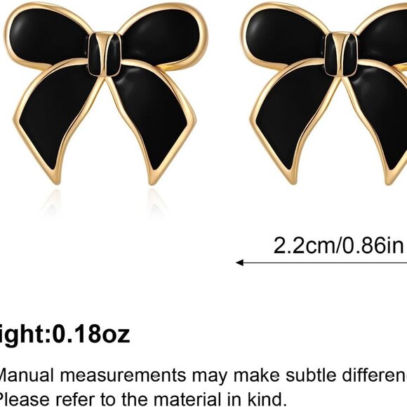 Gold Brass Dainty Bow Earrings Stud Drop Jewelry Gift Women Teen - Picture 7 of 7